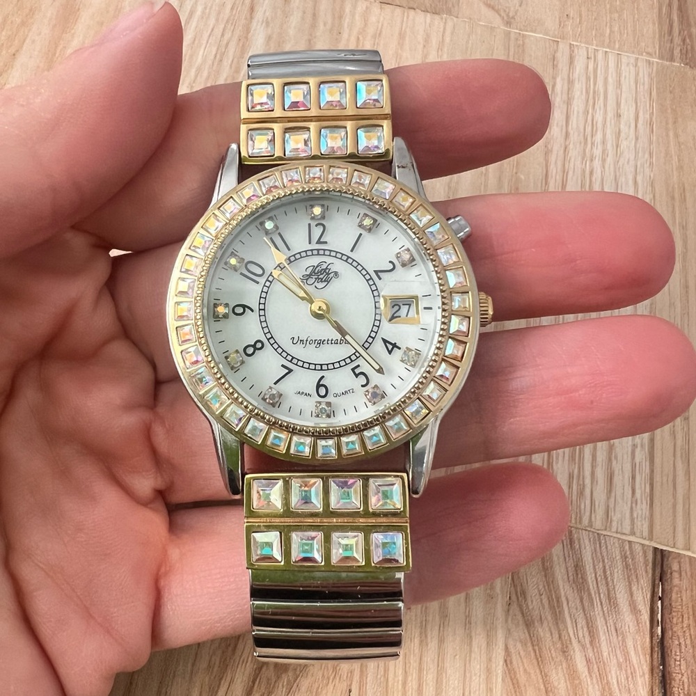 Kirks Folly Unforgettable ladies two tone Night Light Date Watch